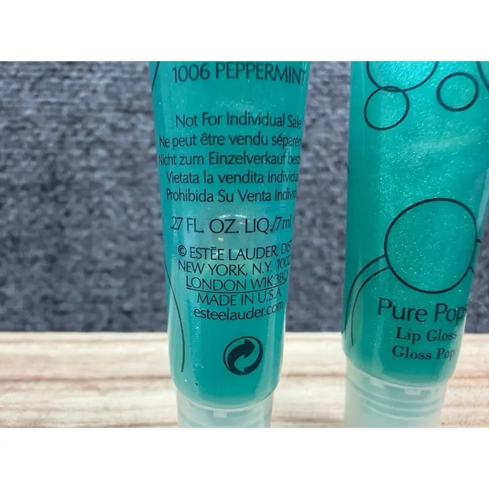 Estee Lauder Pure Pops LipGloss 1006 Peppermint Set of 2 7ml